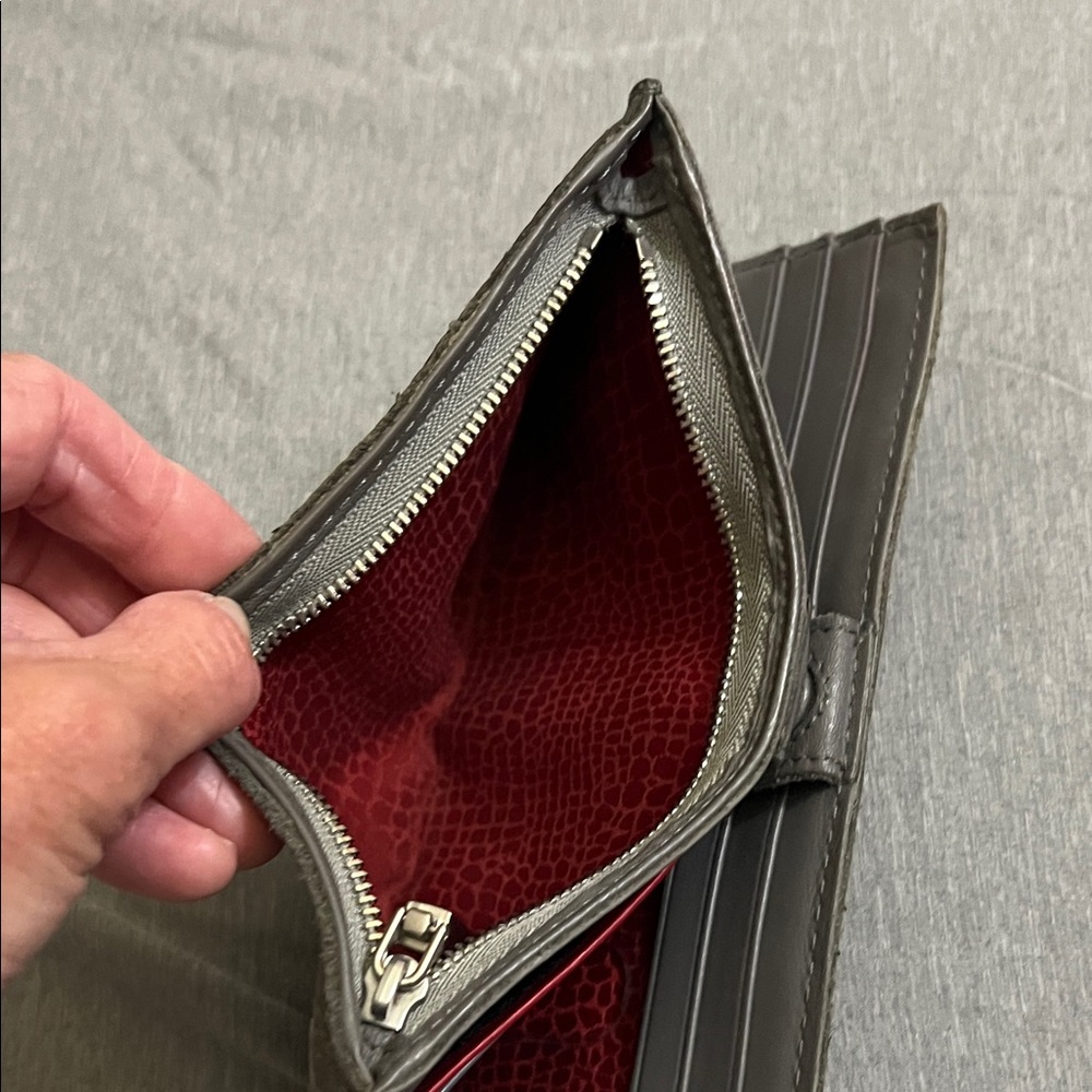 Hammitt Grey Textured Leather Zip Wallet with Silver Studs - Picture 7 of 7